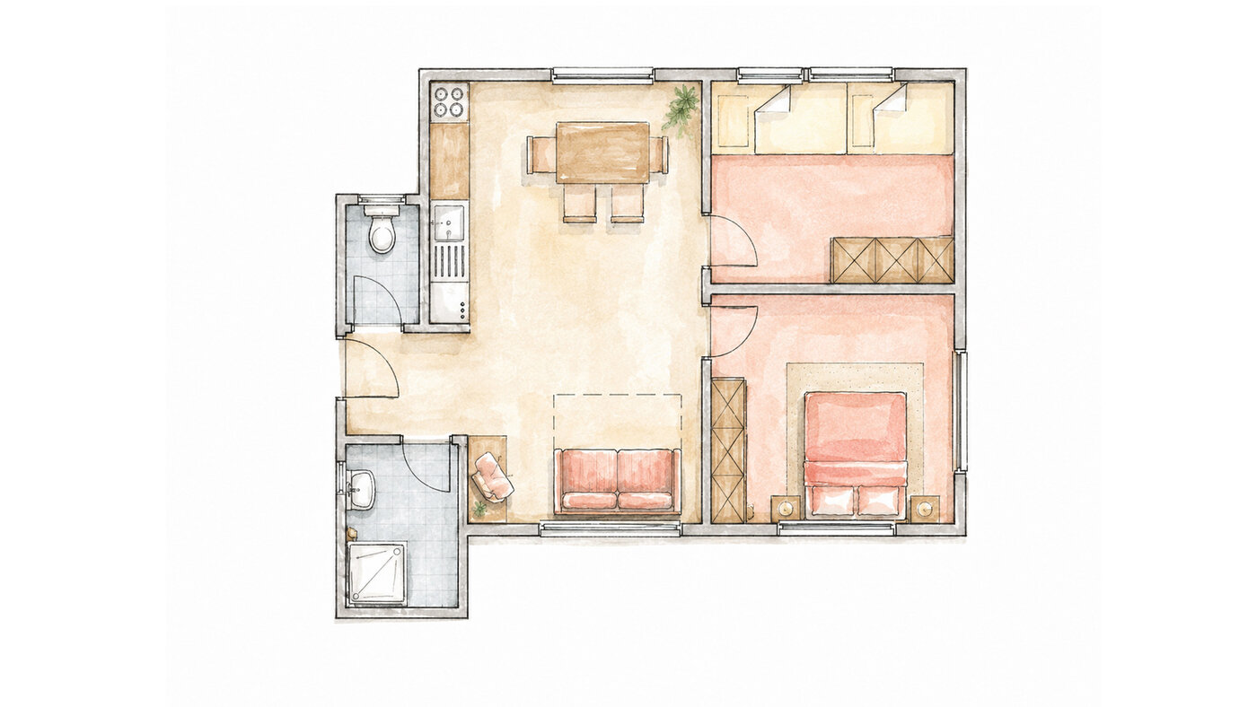 Grundriss der Ferienwohnung 2