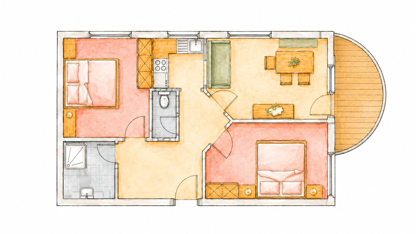 Grundriss der Ferienwohnung 4