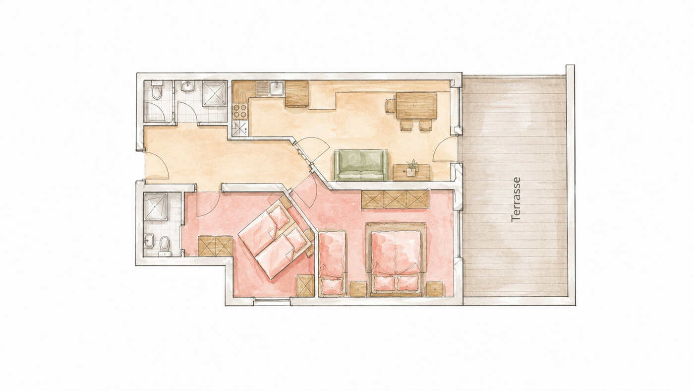 Grundriss der Ferienwohnung 3