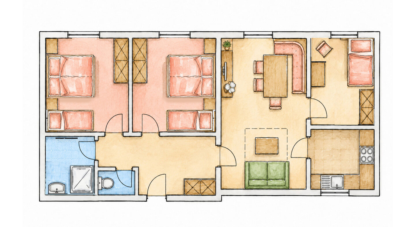 Grundriss der Ferienwohnung 6