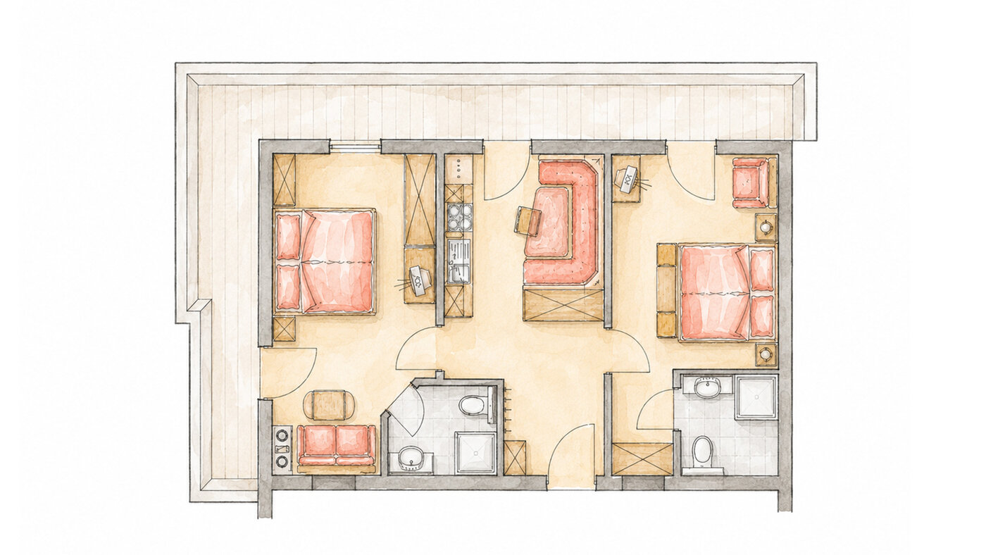Grundriss der Ferienwohnung 8
