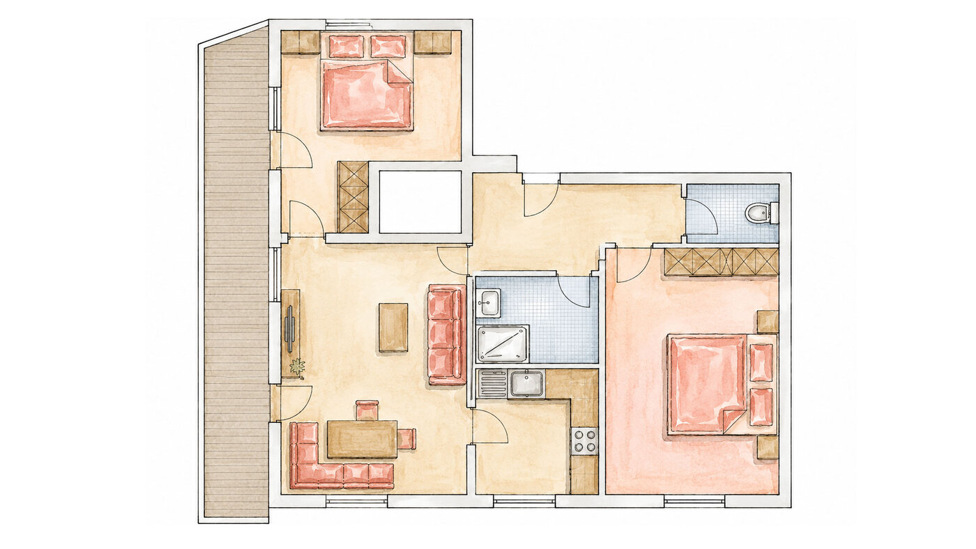 Grundriss der Ferienwohnung 5