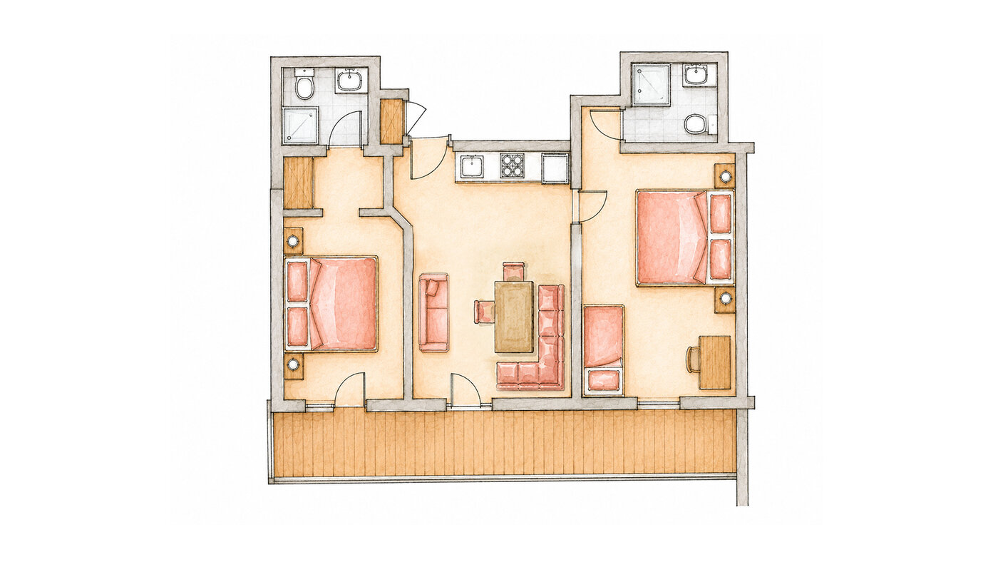 Grundriss der Ferienwohnung 7